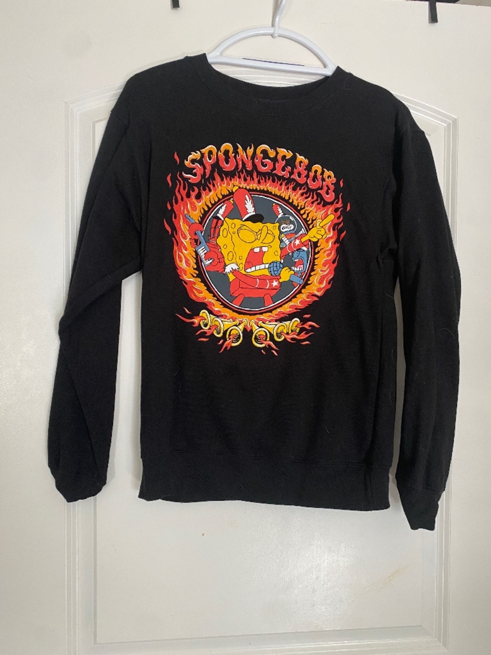 Black SpongeBob band pullover sweatshirt size s